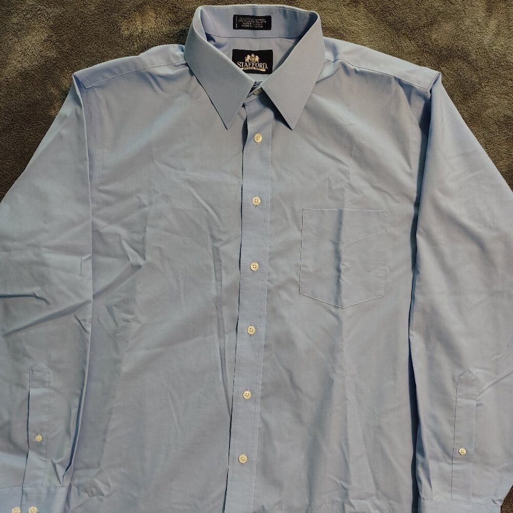 Stafford Men's Regular Fit Wrinkle Free Dress Shirt - 16.5 neck - 34-35